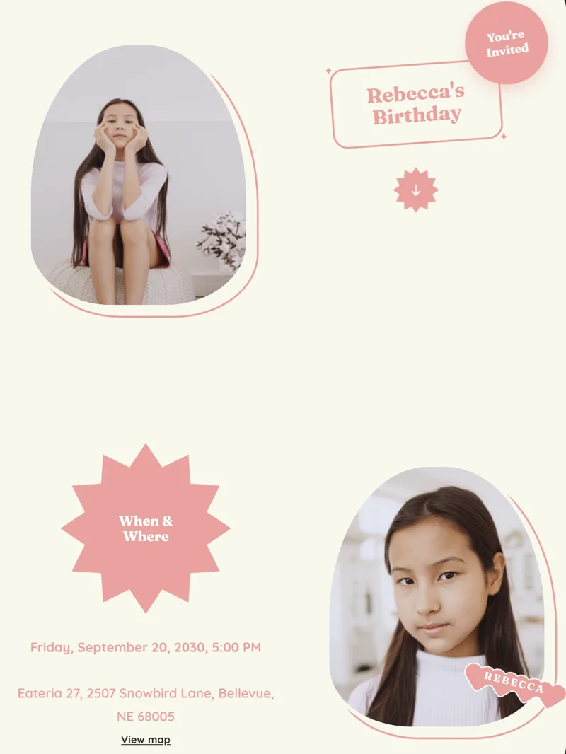 Cream & Pink Birthday