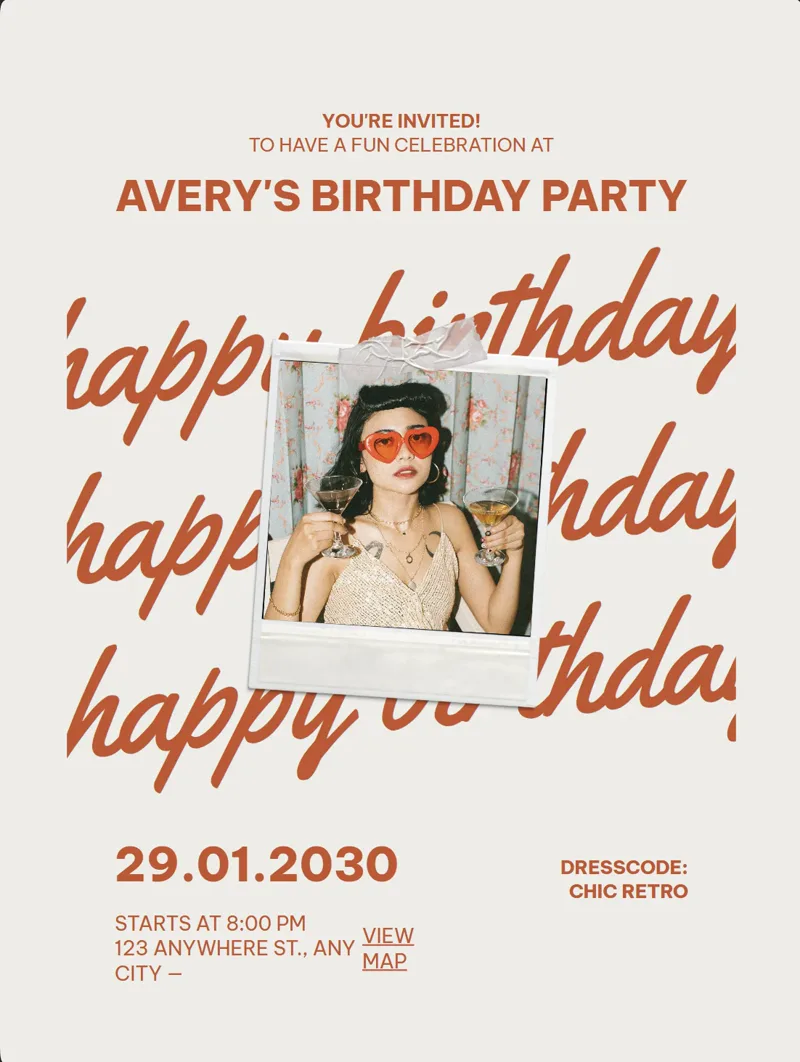 Retro Polaroid Birthday